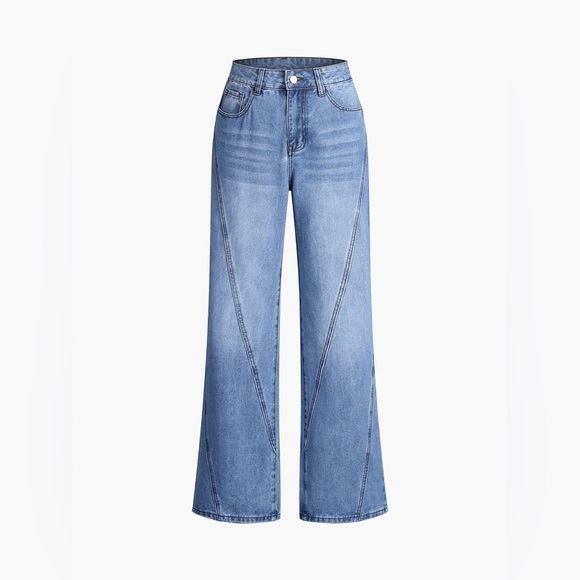 Commense Blue Flare Wide Leg Jeans - Picture 7 of 7